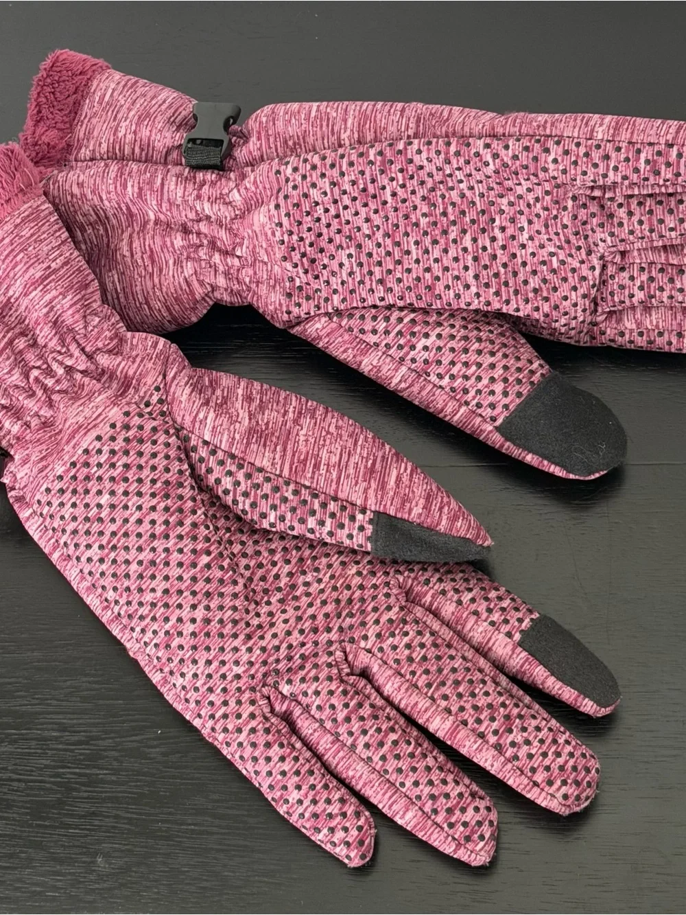 Free Country Pink Marled Fleece-Lined Winter Tech Gloves